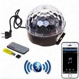 Диско шар музыкальный D17см, с USB, Блютус, пультом управления