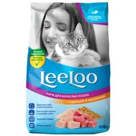 Корм для кошек сухой полнорационный LeeLoo с курицей и кроликом 800г